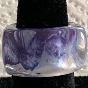 Purple Lucite Rectangle Ring